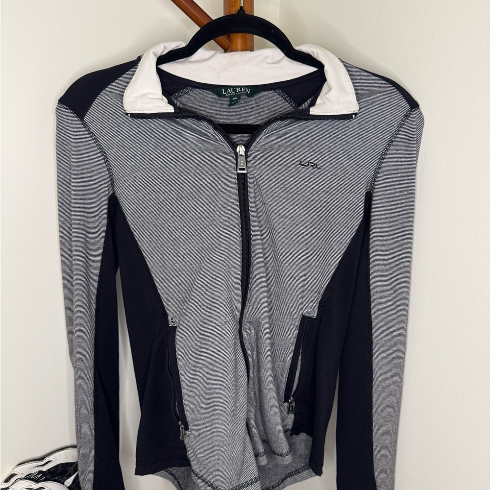 Ralph Lauren Striped Gray and Black Top